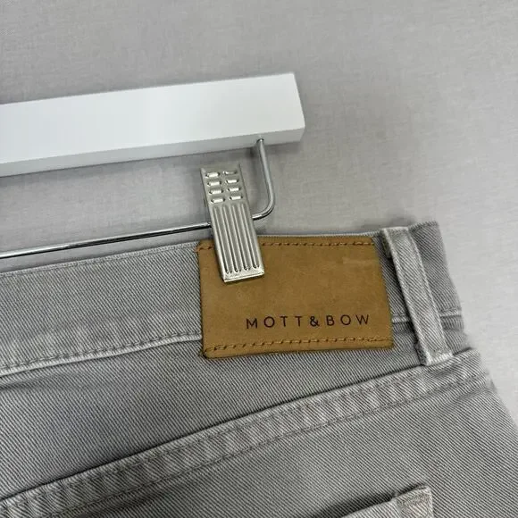 Mott & Bow Mercer Straight Leg Jeans Mens 35x30 Light Gray Stretch Twill Denim - Picture 6 of 12